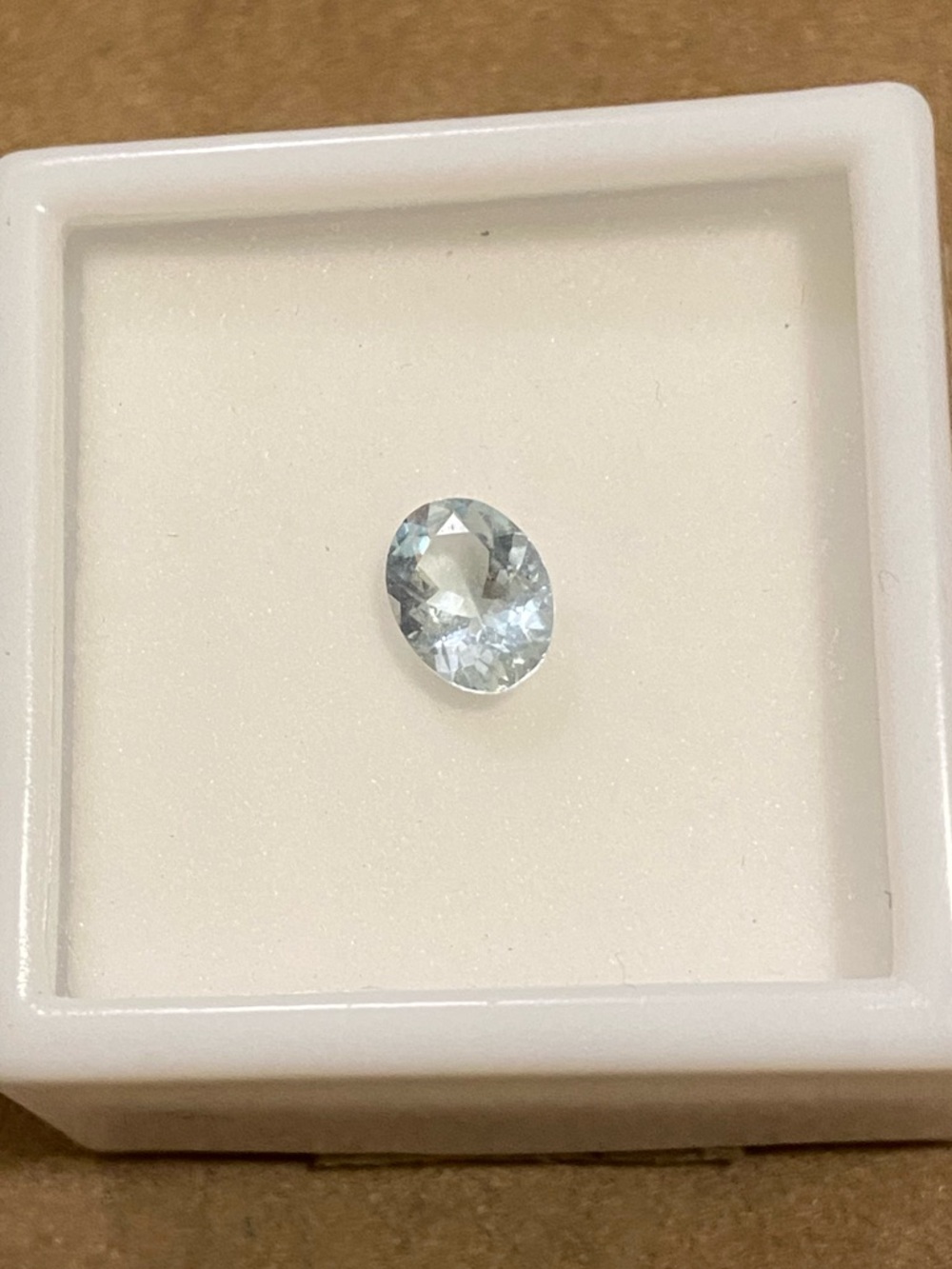 Aquamarine Oval Gemstone - Light Blue Faceted Stone